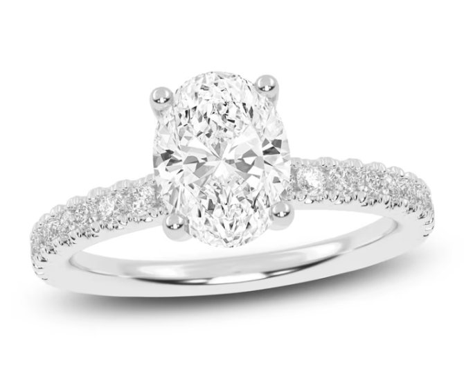 1.25 Carat Lab-Created Oval-Cut Diamond Engagement Ring in 14K White Gold | SimplyIn Diamonds